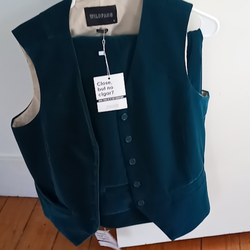 Wildfang Empower Green Velvet Suit (Pants+Vest